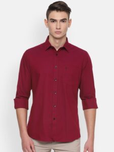 Allen Solly Maroon Casual Shirt