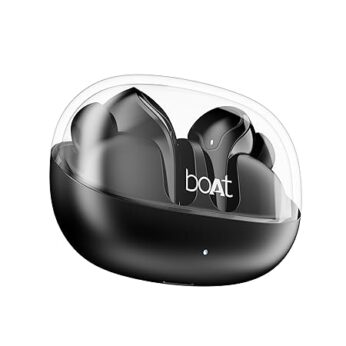 boAt Airdopes 311 Pro, 50HRS Battery, Fast Charge, Dual Mics ENx Tech, Transparent LID, Low Latency, IPX4, IWP Tech, v5.3 Bluetooth Earbuds