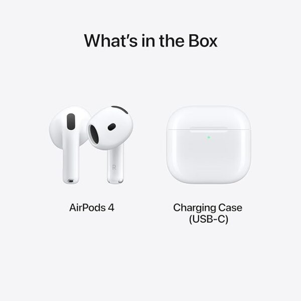 Apple AirPods 4 Wireless Earbuds, Bluetooth Headphones, Personalised Spatial Audio, Sweat and Water Resistant, USB-C Charging Case, H2 Chip - Image 5