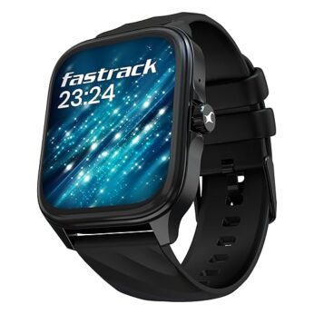 Fastrack New Astor FS1 PRO Smart Watch, Large Super AMOLED Display (1.97″) AOD, AI Voice Assistance, Functional Crown, SingleSync BT Calling