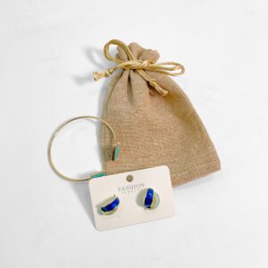 Women's Bangle & Earrings Set with Pouch