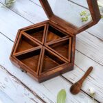 Hexagonal Wooden Spice Box