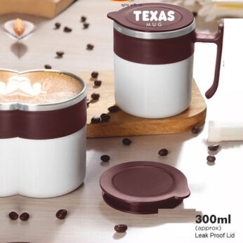 Texas Mug – 300ML | Vacuum Insulated Stainless Steel Coffee Mug with Leak-Proof Lid