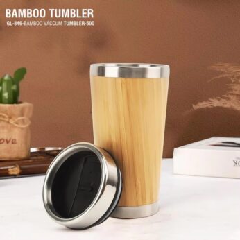 Premium Bamboo Insulated Tumbler – Sustainable Travel Flask (500ml)