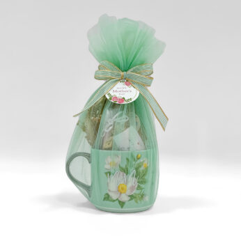 Elegant Gift for Mom – Mother’s Day Gift Set with Mug, Nail Polish, Earrings, Scrunchie, Chocolate, Handwritten Note & Decor