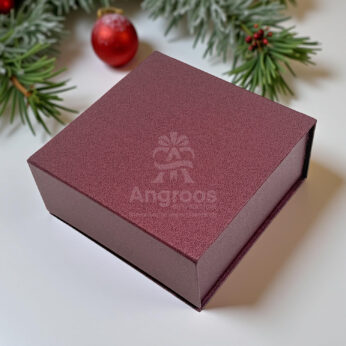 Maroon Rigid Gift Box 8 x 8 Inch with Textured Finish
