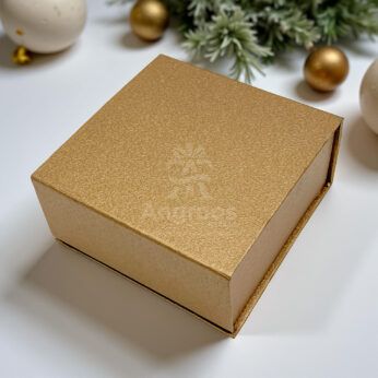 Gold Rigid Gift Box – 8 x 8 x 4 Inch